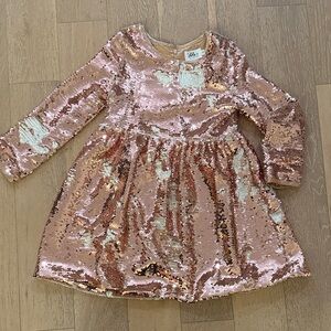 Lola + The Boys Sequin Flip Party Dress Rose Gold Size 8